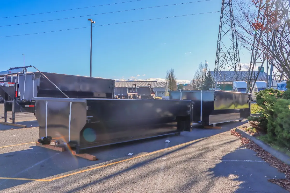Roll-off dumpster ready for waste disposal at job site for Roofing Dumpster Rental in Meridian